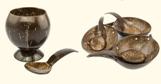 contoh gelas kerajinan dari batok kelapa