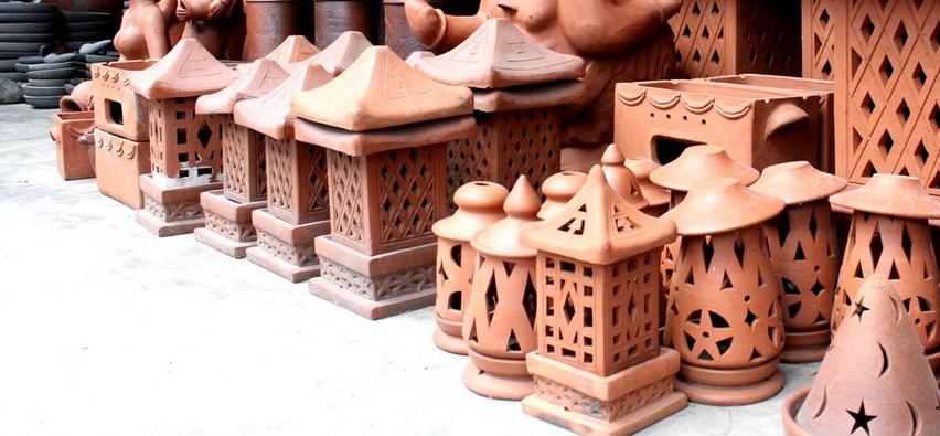 lampu kebun dari tanah liat