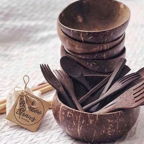 mangkok kerajinan dari batok kelapa