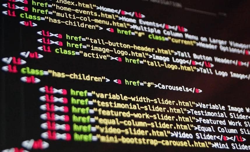 website designer coding