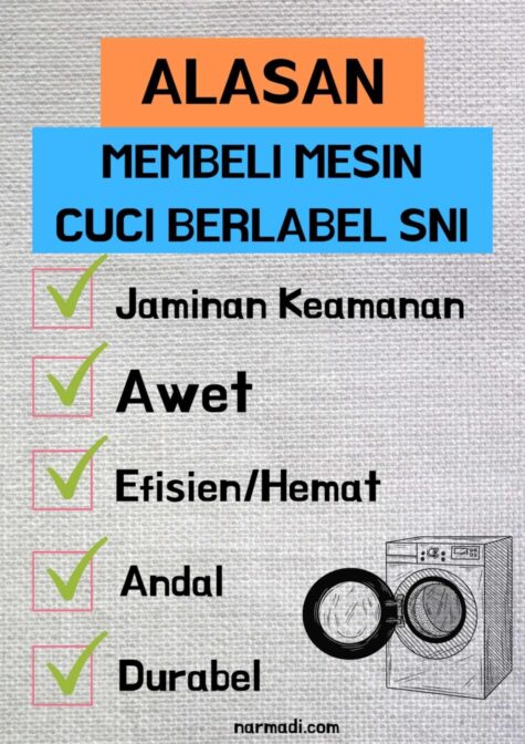 Alasan membeli mesin cuci yang wajib sni karena telah teruji standar alat elektronik dalam SNI IEC 6335