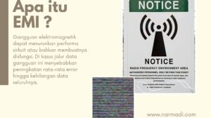 EMI adalah akronim dari electromagnetic interference yang merupakan kebisingan listrik yang dapat menjadi gangguan elektrik bagi alat elektronik