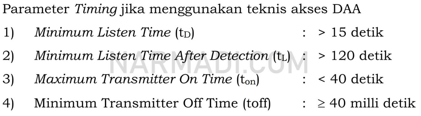Parameter timing GBSAR sesuai perdirjen sdppi no 2 tahun 2020 tentang perangkat telekomunikasi radar