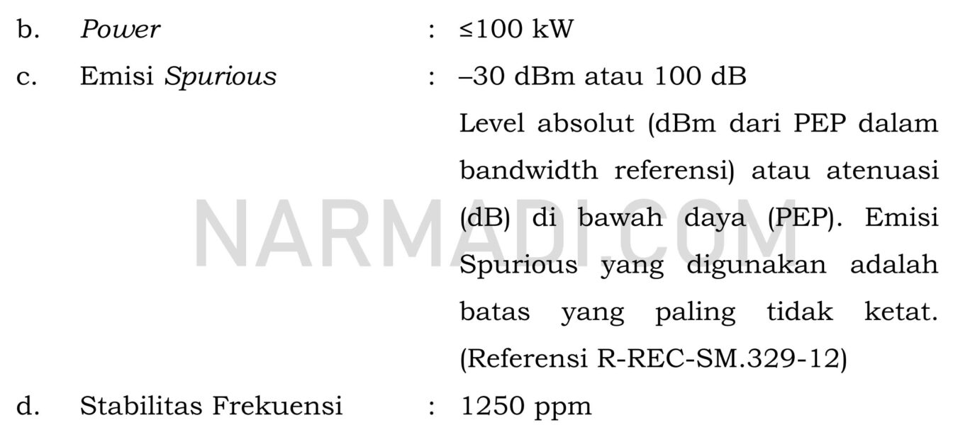 Syarat khusus radar surveillance sesuai perdirjen sdppi no 2 tahun 2020 tentang perangkat telekomunikasi radar
