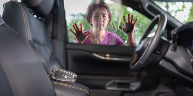 menggunakan keyless mobil