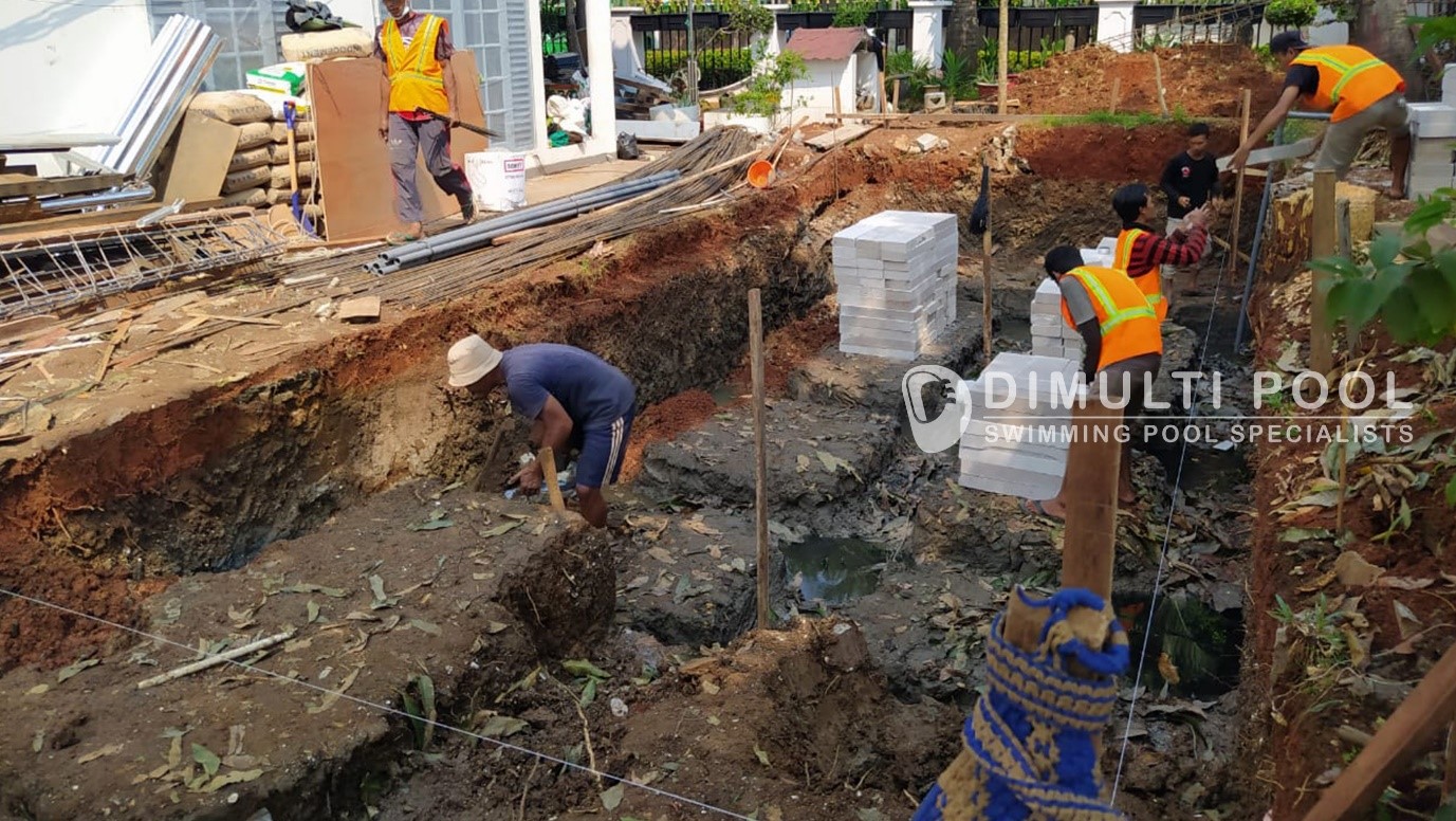 Penggalian dan pemasangan struktur dasar
