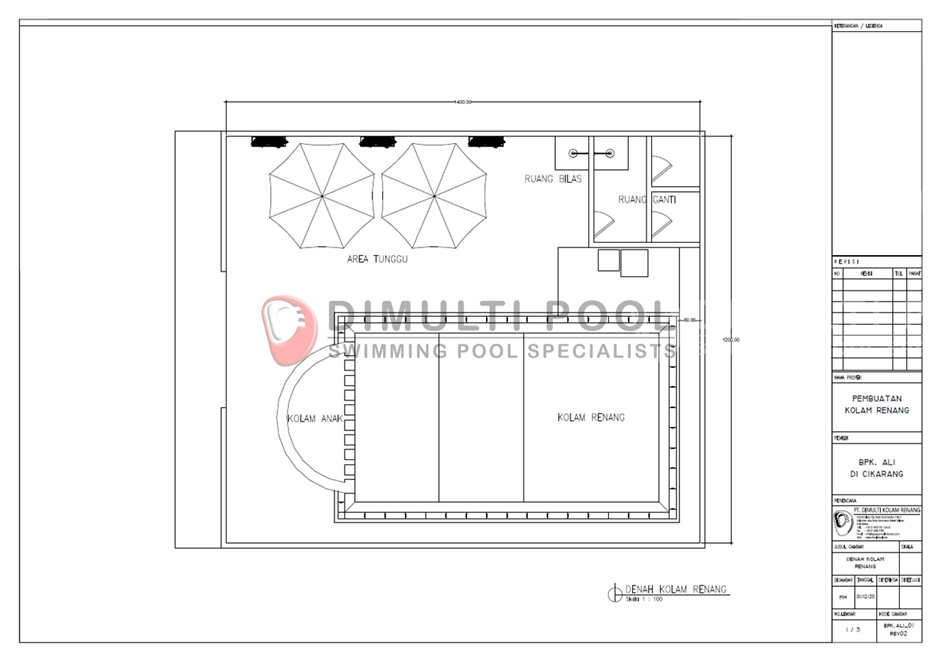 Flor plan kolam renang keluarga