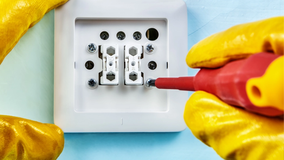 Kencangkan sekrup saklar