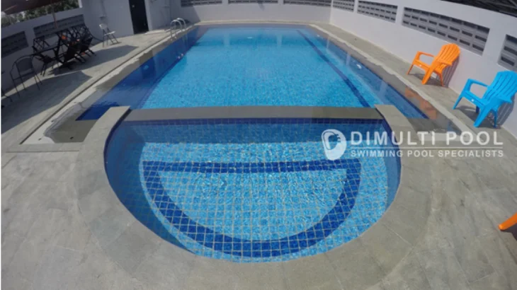 Hasil akhir desain Kolam Renang Bekas Kolam Ikan Bapak Ali. Ini pembahsan pembuatannya.