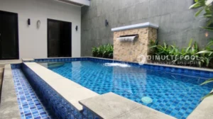 Hasil akhir kolam renang 6x3 Ibu Rima. Berikut cara membuat RAB Kolam Renang 6x3.