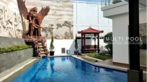 Hasil akhir kolam renang Bapak Ferdy. Ini harga kolam renang free form milil Bapak Ferdy.