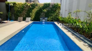 Hasil akhir pembuatan kolam renang 9x3,5. Begini cara membuat RAB Kolam Renang 9x3,5.