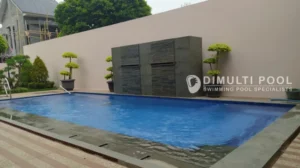 Hasil akhir pembuatan kolam renang Bapak Nico. Berikut contoh desain kolam renang 7x3 tersebut.