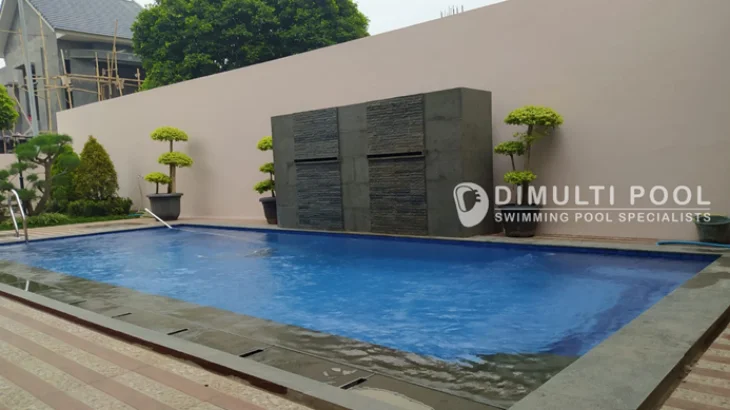 Hasil akhir pembuatan kolam renang Bapak Nico. Berikut contoh desain kolam renang 7x3 tersebut.