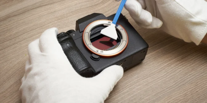 membersihkan sensor kamera