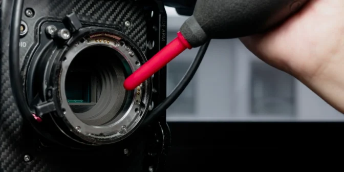 membersihkan sensor kamera